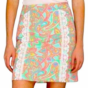 Lilly Pulitzer Corrie Make A Splash Scalloped Crochet Lace Mini Skirt - 6